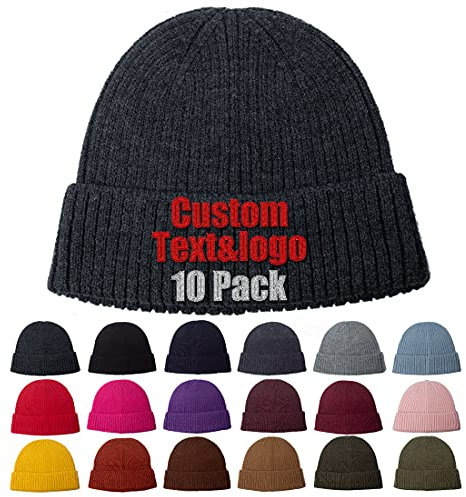 MEINAMI Custom Gestrickte Wollmütze Personalisierte Mützen Gestickte Skullies In Bulk 10 Pack