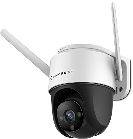 Amcrest Telecamera IP esterna PT WiFi da 4 MP con zoom panoramico (digitale 16x) SmartHome WiFi Telecamera di sicurezza Dome di sicurezza, panoramica/inclinazione motorizzata, colore notturno da 29,9