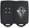 kwmobile Accessoire clé de Voiture Compatible avec Renault Smart Key 4-Bouton (Keyless Go Uniquement) - Coque en Silicone Souple avec Embout Porte-Clé - Lever de Soleil Blanc-Noir