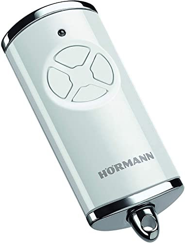 Hörmann 4511565 HSE 4 BS, frecuencia 868 MHz, accionamiento para puerta de garaje con tapas cromadas, color blanco brillante
