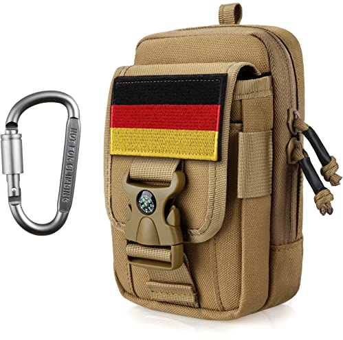 WYNEX Handytasche Gürtel Taktische Molle Zubehör Doppelkapazität EDC Pouch mit Kompass-Verschluss und Karabinerhaken