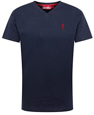 derbe Herren Shirt Navy/knallrot XL