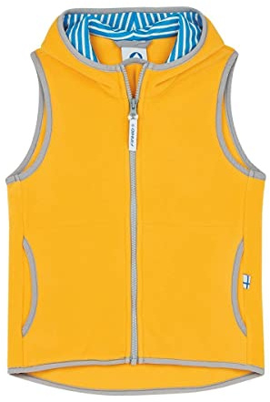 Finkid Poppeli Gelb - Vielseitige Zip-in kompatible Kinder Fleece Weste, Größe 120-130 - Farbe Yellow - Storm