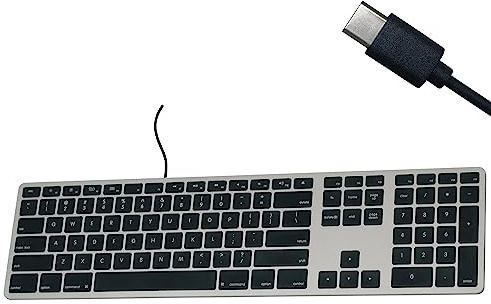 Matias Kabelgebundene USB-C-Tastatur für Mac mit Ziffernblock – Mac-Tastatur kompatibel mit Mac OS X v.10.6.8, MacBook Pro, MacBook Air, iMac – neueste Version unterstützt – (Space Grey)