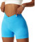 Vertvie Damen Gym Shorts V Cross Stretch Push Up Yoga Shorts Booty Scrunch Fitness Hosen Kurz High Waist Nahtlos Workout Sportshorts Butt Lift Kurze Leggings Sommer (Blau, S)
