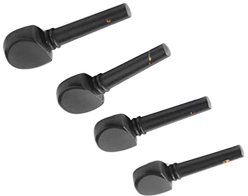 4-teiliger Stimmwirbel für Violine, Tragbarer Violinwirbel-Ersatz aus Feinem Holz, Schwarz (M00589) Stimmwirbel Violine
