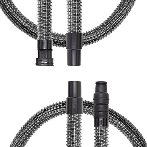 PRIMEBAG - Gewebeschlauch Set für Zyklon Abscheider passt für Bosch GAS 25, GAS 50, GAS 50M Industriesauger - Robuster Schlauch, innenliegende Stahlfeder, Fadenverstärkt und Werkzeugmuffe (5 Meter)