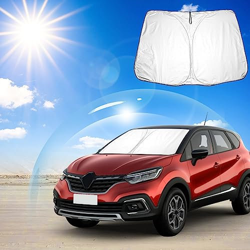 Ruiya Parasol para Parabrisas Delantero Compatible con Renault Captur 2013-2024 2025 Parasol Coche Delantero Anti UV Rayos Parabrisas de Coche Parasol Protección Solar para Captur Accesorios
