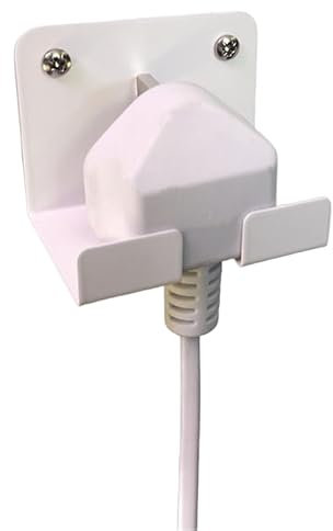 Okunaii Wall Mount Plug Holder (Pack of 3) - Home, Office, Workshop, Warehouse, Shed, Garage - Cable, Hanger, Power, Socket, Tidy, Desk, Cord, Hook, Simple, Storage, Efficient