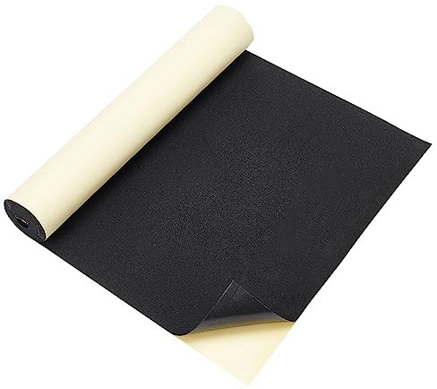 BENECREAT Rollo Espuma EVA Autoadhesiva 1mm Espesor, Hoja de Relleno de Espuma Negra de 200x30 cm para Proteger Muebles, Relleno de Huecos, Disfraces, Juntas, Protector de Pared