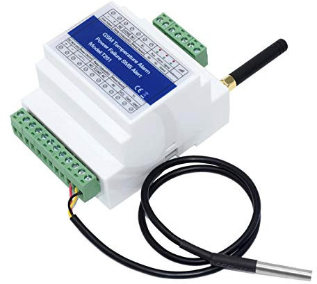 KOCAN Contrôleur d'accès de commutateur de Relais à Distance GSM T201 Alarme de température GSM 2G / 3G / 4G de l'état de l'mentation Panne de Courant Alarme SMS 2 Capteur de température de
