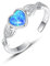KINGWHYTE Silber keltischen Knoten offener Ring für Frauen 925 Sterling Silber blau Opal Herz Ring für Frauen Herz einstellbar Ring Hochzeit Engagement Versprechen Ring für Frauen Frau Verlobte