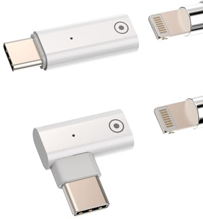 Lightning auf USB C Adapter Apple Pencil 1. Generation Ladekabel Stecker (2Pack) Pen Ladeadapter USBC Kabel Zubehör für iPad Stift Type C Mutter Lightning Männlich Charger ip-1D-L