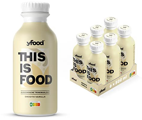 yfood Trinkmahlzeit Smooth Vanilla - 6 x 500 ml für unterwegs & stressige Tage - vollwertig & ready-to-drink mit 30 g Protein, Vitamine und Mineralstoffe - inkl. 1,50 € Pfand