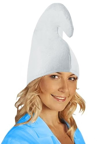 KATELUO Zwergenmütze, Wichtelmützen, Haube Filz Gnom, Kostüm Wichtel Hut, Zwergen Zipfelmütze, Gnom Mütze, für Karneval,Theater,Mottoparty (Weiss)