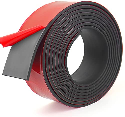 Tira de Goma de Neopreno Autoadhesiva, Alfombrilla de Goma de Neopreno para Juntas de Bricolaje, Almohadillas, Revestimientos de Suelo, Protección, Amortiguador, Antivibración, Antideslizante (50 mm)