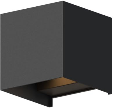 CALEX Bari Wandleuchte, für Außen & Innen, warmweißes Up & Down Licht, einstellbarer Lichtstrahl, wasserdicht, Schwarz