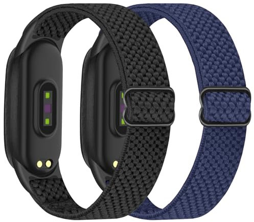 BTTNG Correa elástica compatible con Xiaomi Band 7/Xiaomi Band 6/Xiaomi Band 5/Xiaomi Band 4/3 pulsera hombres mujeres, pulseras elásticas ajustables de nylon deportivo de repuesto para
