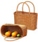 Panier à Provisions Tressé en Osier - Champignons, Boo Basket, Pique-Nique, Fleurs, Légumes, Fruits - Rangement en Rotin et Paille