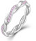 YL Unendlichkeit Damen Ringe 925 Sterling Silber Rosa Stapelbare Ring Eternity Ewigkeitring Schmuck Geschenke für Damen Mutter Freundin,Größe52