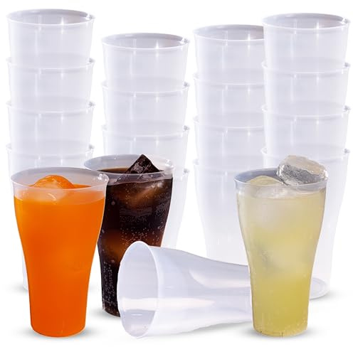 TUKA - 200 bicchieri riutilizzabili premium tipo Cocacola da 480 ml - Plastica dura resistente - Ecologica - Senza BPA - Per feste, eventi, tazze, gin tonic, cubata - Bicchieri grandi (200)
