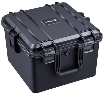 Lykus HC-3630 Wasserdicht Koffer mit anpassbar Rasterschaumstoff, Innengröße 35,5x35,5x27 cm, Geeignet für Elektronik und mehr