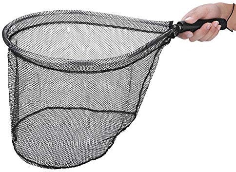 Fliegenfischen Kescher, Fischkescher Watkescher Angel Kescher Fischernetz Maschendraht aus Aluminiumlegierung mit bequemem Griff für Kajak Salmon Catfish Bass Trout