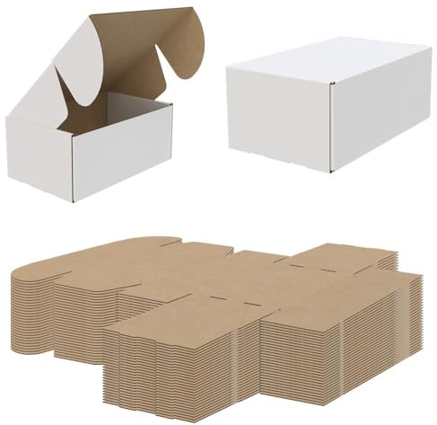 AKAR 10x6x4 || 254x152x102mm Die Cut White Cardboard Box for Small Parcels and Shipping - Postal Mailer Boxes [Pack of 10]