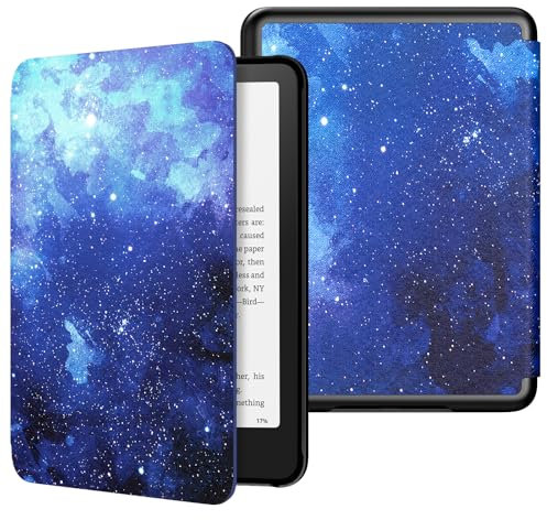 MoKo Custodia per 7 Kindle Paperwhite 12th Generation 2024&Kindle Colorsoft Signature Edition 2024, Custodia Protettiva in Policarbonato di Stile Semplice e Elegante, Cielo Stellato Blu