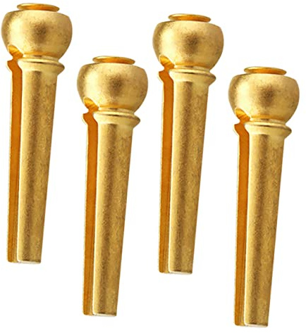 Brass Guitar Bridge Pegs 4pcs for Folk Guitars Golden | Easy to Install and Replace, Excellent Texture Finish, Acoustic Guitar Bridge Replacement Part