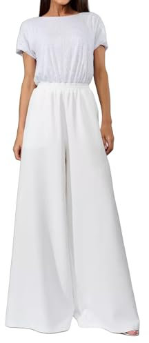 KKvoPiQ Damen Elegant High Waist Business Festlich Anzughose - Elegante Damenhose Palazzo Hose Hohe Taille Lässige Hose Mit Taschen - Anzughose Schnalle & Reißverschluss Mit Bund & Weitem Bein