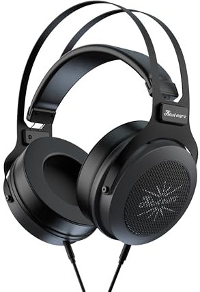 Linsoul Kiwi Ears Altruva Over Ear Auriculares,Auriculares de Monitorización HiFi con Controlador Dinámico de 50mm,Cascos de Juego con Cable,Cascos Estéreo de Espalda Abierta para Gaming (BlackGrey)