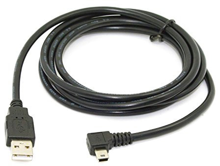 Jrifedptry Cavo dati da mini USB tipo B maschio a 5 pin maschio ad angolo sinistro di 90 gradi a USB 2.0 maschio, 1,8 m, colore nero