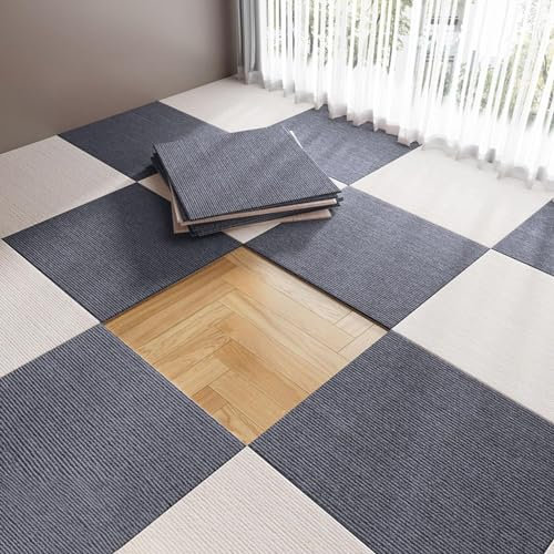 Teppichfliesen Selbstklebend Teppichfliesen für Zuhause, 9/10/12 Stück, Selbstklebende Teppichfliesen, 12 und 20 Zoll, waschbar, abziehen und ankleben, Haustiermatten zum Sch