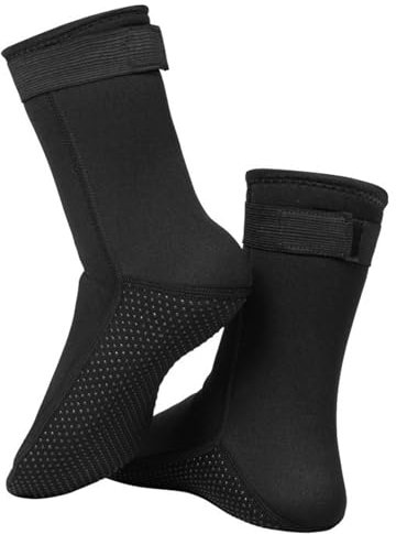 TUONYIS Nero 3 MM Calzini da Muta in Neoprene,Calzini da Spiaggia per Sport Acquatici calzini da Immersione,Calze Nuoto Antiscivolo per Donna e Uomo per Nuoto Surf Snorkeling e Vela(Nero)