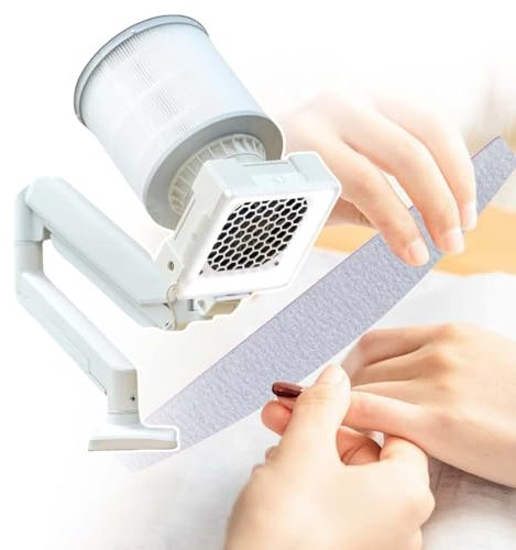 Universal Desktop Fixed Nail Duster,With Desktop Fixed Base/Built-In Led Lamp/Changeable Filter/Adjustable Angle Metal Bracket