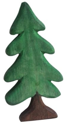 TOPPERFUN Pin en Bois Décoration De Bureau De Noël Faux Sapin De Noel Plateau De Noël Décoration De Table d'hiver Petit Sapin De Noel De Table Vert en Bois