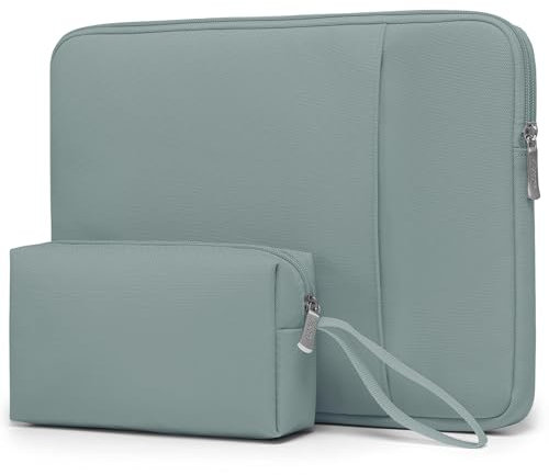 HYZUO 14-15 Inch Laptop Sleeve Bag Set for MacBook Air 15 M4/M3/M2, MacBook Pro 15, XPS 14/15 Plus, 15 Surface Laptop, NoteBook Case for 14 HP Lenovo ThinkPad Asus Acer HUAWEI, Ash Blue