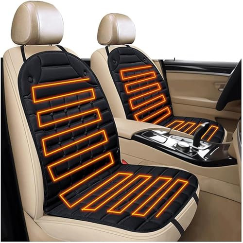 Wizvox Auto Sitzschutz Intelligente Steuerung,Schnelles Aufheizen 12v Heizung Allzweck-rutschfest Beheizt Sitzauflag Auto Passend für Fahrersitz 1 Packung