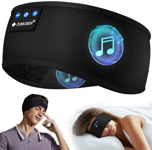 ZUMUSEN Bandeau Ecouteurs pour Dormir,Bandeau Bluetooth Casque Sommeil Ecouteurs Bluetooth sans Fil avec Ultra-Fins HD Stéréo Ecouteur Running pour Entraînement Sportif, Jogging,Yoga,Voyage