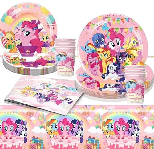 81 Stück Geburtstag Deko,Kinder Geburtstagsdeko,Jungen Mädchen Birthday Decorations,Party Supplies Set mit Teller,Banner,Servietten,Luftballons