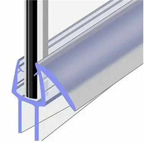 Guarnizioni Box Doccia 2 pezzi di guarnizione for doccia senza colla, sigillante in PVC trasparente, 6-12 mm, for porte in vetro, strisce bloccaggio dell'acqua(A 2pcs x50cm,6mm)