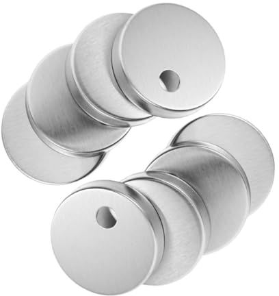 Runde Toilettenbolzenabdeckungen Silber, 4 Paar, aus Edelstahl | Dekorative Wc Schraubkappen mit Eleganter Optik, Verdecken Schraubspuren, Abnehmbar für Wc Sitze