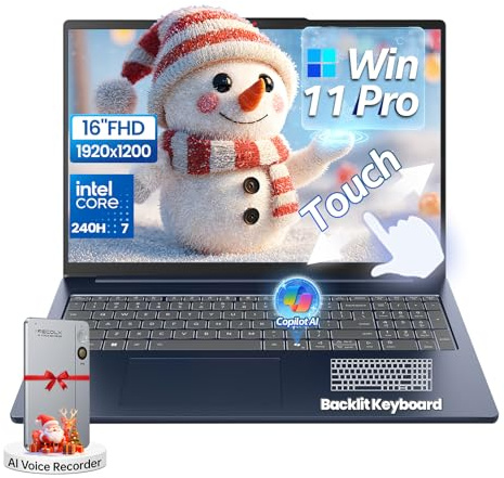 Lenovo IdeaPad Slim 5i Laptop Business 2026, 16 FHD+ Touchscreen, Intel Core 7 240H(Beat Ultra 7 255U), Facial Login IR Cam, Backlit KB, Win 11 Pro, Copilot, Al Voice Recorder (32GB DDR5 | 2TB SSD)
