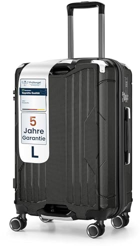 4FLY Aluminium-Rahmen Hartschalen-Reisekoffer Ultraleicht L - Groß 68 cm (69L) - Aufgabegepäck Koffer mit TSA-Schloss, 4 Spinner-Doppelrollen & Aluminium-Teleskopgriff, Trolley Reisegepäck