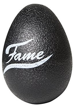 Fame Egg Shaker, Schwarz, Kompakter Kunststoff, Harmonischer Klang, Ideal für Percussion-Setups, Schulen, Musikgruppen, Drum-Zirkel, Passt in Jackentasche
