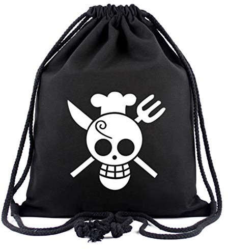 WANHONGYUE One Piece Vinsmoke Sanji Anime Sporttasche Turnbeutel Training Tasche Gym Sack Drawstring Bag Schwarz-17