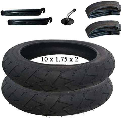 2x Reifen+Schlauch mit Winkelventil 10 x 1.75 x 2 plus Montagehebel Komfort