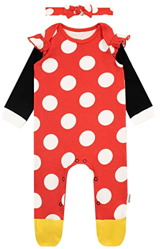 Disney Baby Girls Minnie Mouse Sleepsuit and Headband Set Red Age 0 to 3 Months