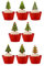 30 Stand Up Christmas Xmas Tree Themed Edible Wafer paper Cake Toppers Decorations